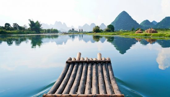 Bamboo rafting in Li River