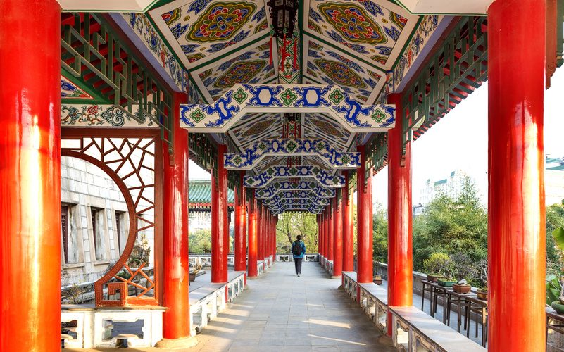 Historic Architecture of China,red corridor
