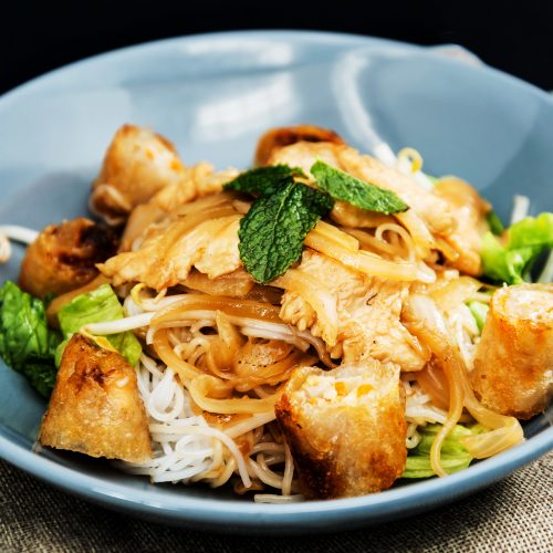 Tasty Vietnamese food  Bo bun rice vermicelli