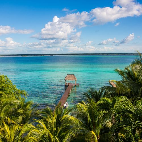 Bacalar Lake at caribbean. Quintana Roo Mexico, Riviera Maya