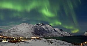 Aurores boréales à Tromso en Norvège