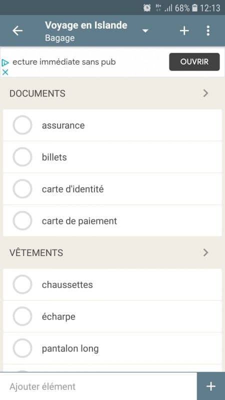 Que prendre en voyage