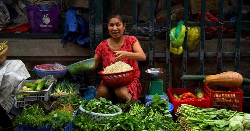 marché aux légumes au Vietnam