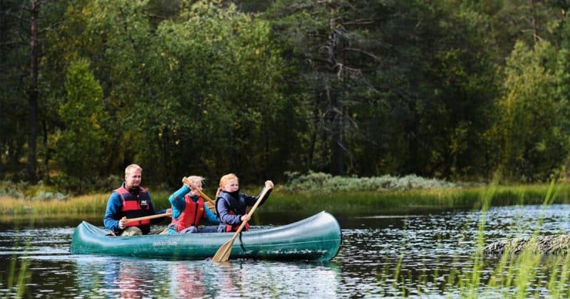 Canoe en famille en Norvège